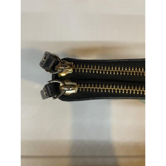 Kate Spade New York Wallet Womens One Size Black Double Zip Wristlet Leather - Picture 4 of 11